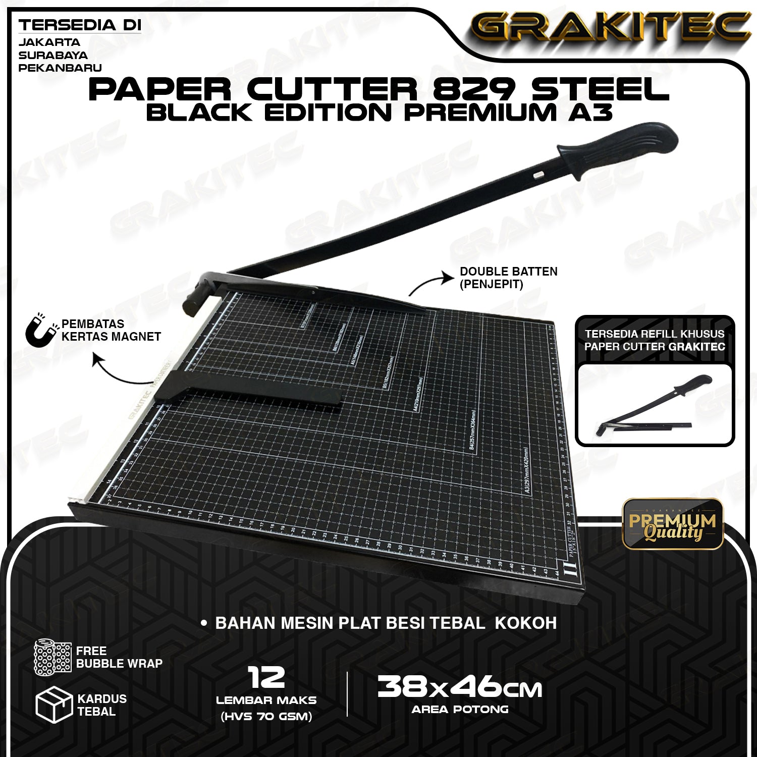 Paper Cutter A3 Alat Potong Kertas HVS, Sticker, Dos, PVC ID Card, Yellow Board, Art Paper, Camel, Kertas Foto